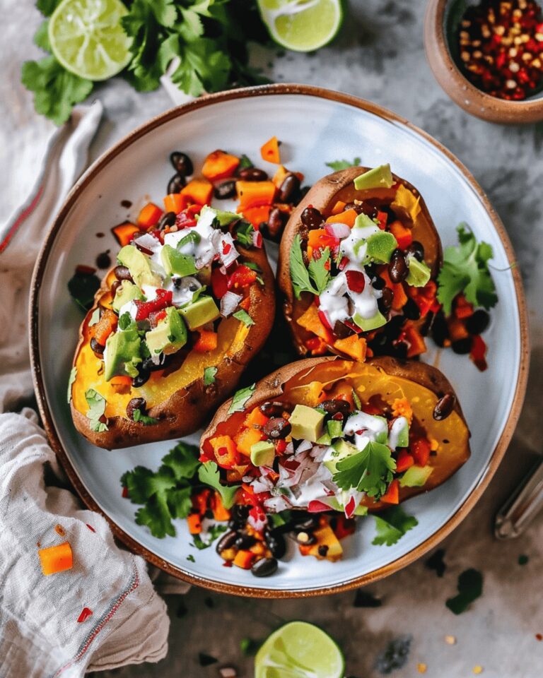 Creamy Black Bean Stuffed Sweet Potatoes Recipe