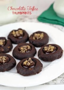 Decadent Chocolate Toffee Thumbprint Cookies Recipe