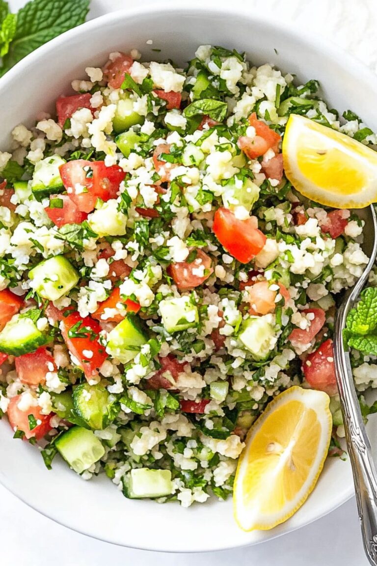 Vibrant Low Carb Keto Cauliflower Tabbouleh Recipe