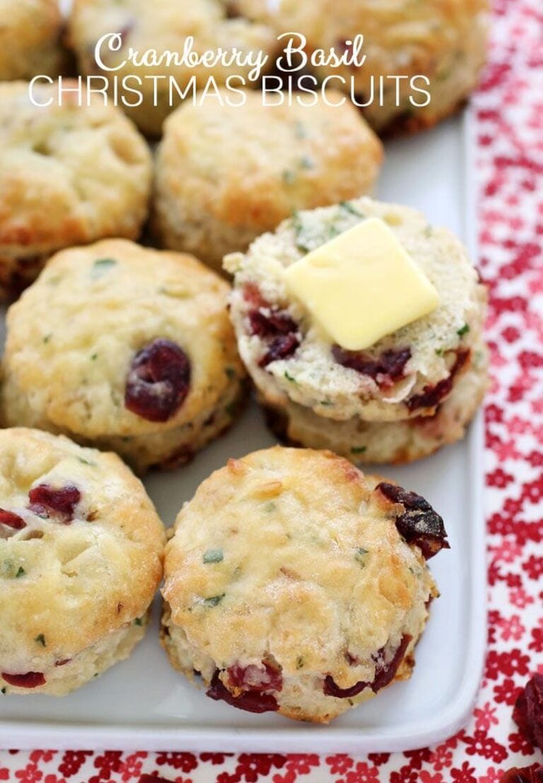 Festive Cranberry Basil Christmas Biscuits Recipe