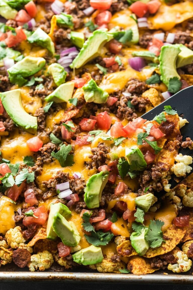 Crunchy Keto Cauliflower Nachos Recipe