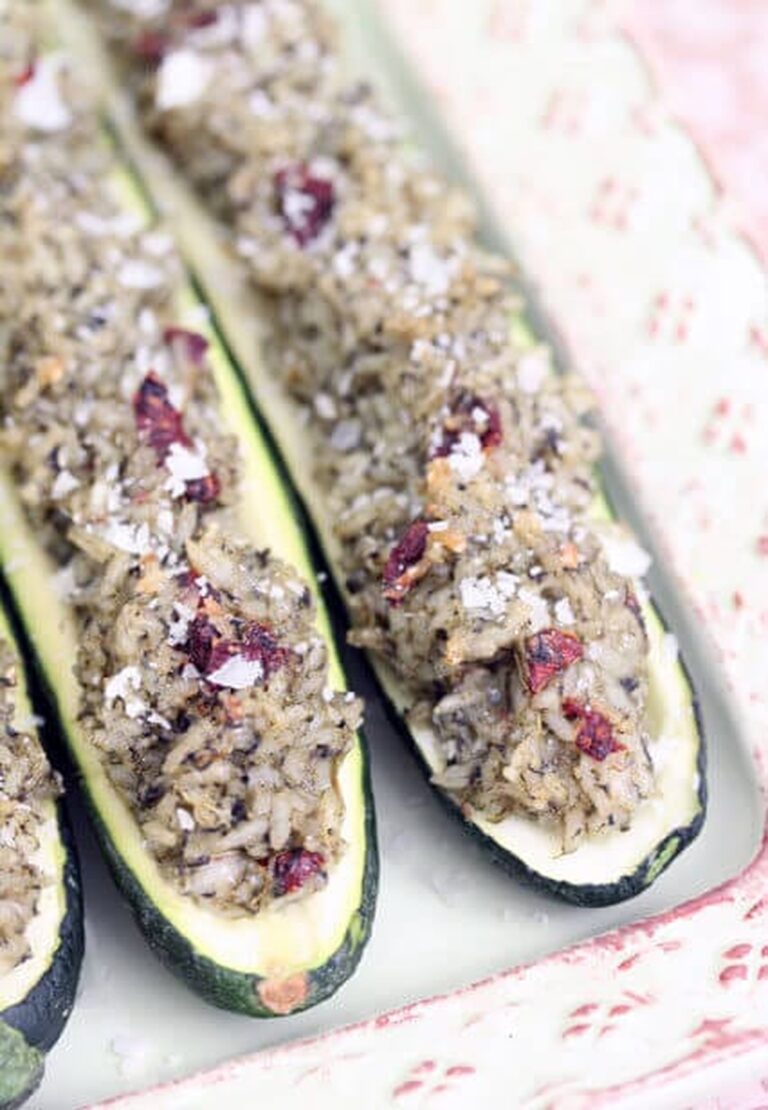 Hearty Zucchini Boats With Parmesan Spinach Rice Recipe