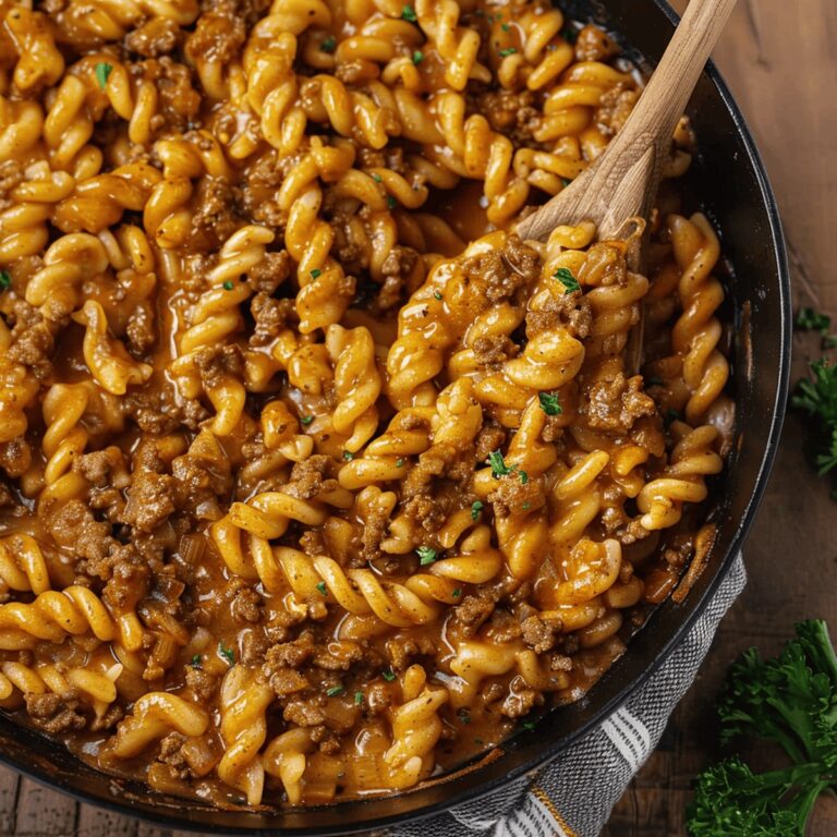 Creamy Vegan Cheesy Hamburger Pasta Recipe
