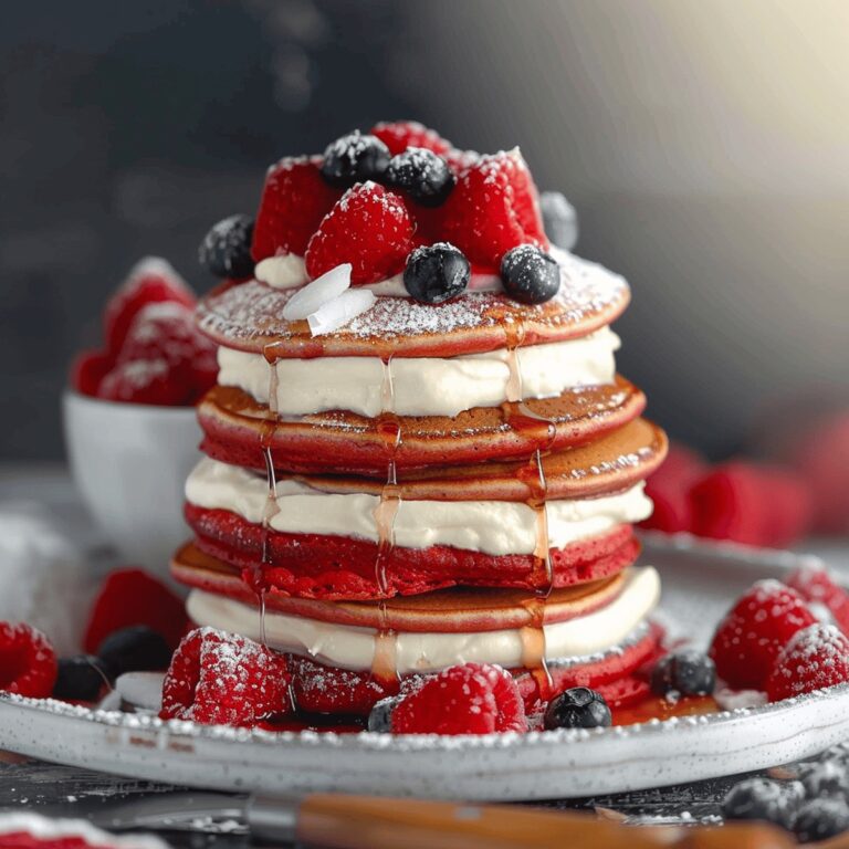 Decadent Velvet Pancakes With Cream Cheese Frosting Recipe