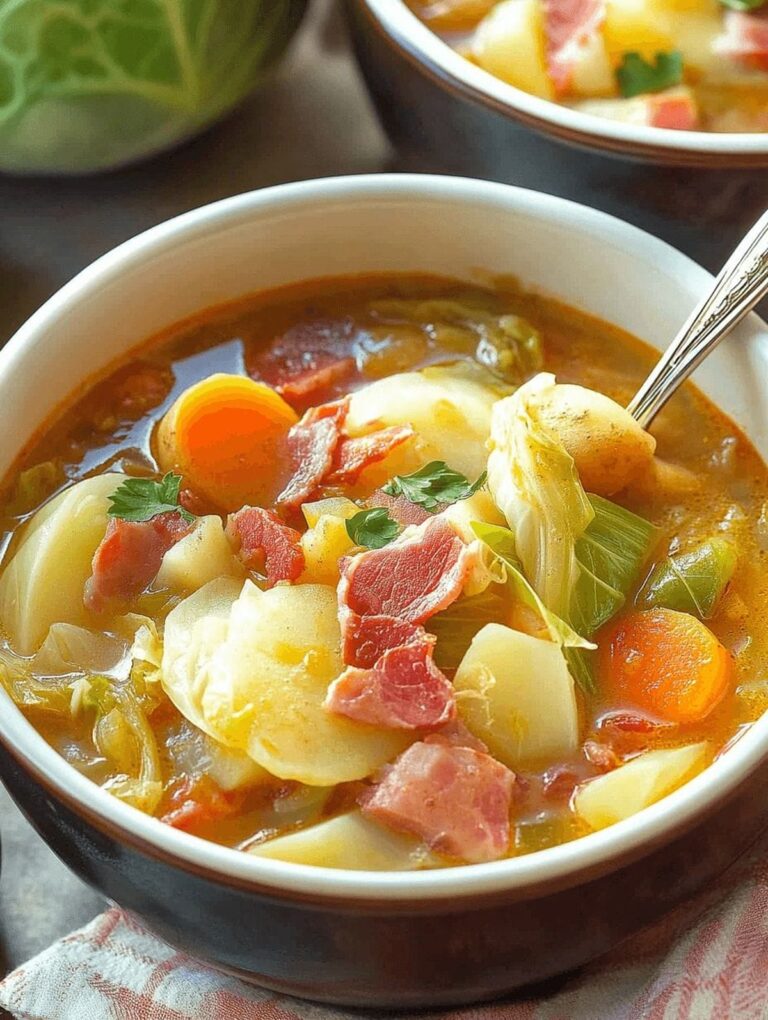 Hearty Irish Bacon, Potato, and Cabbage Soup Recipe