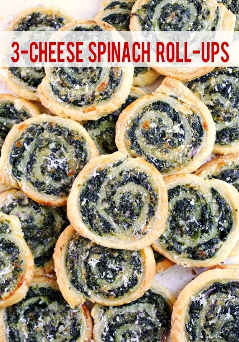 Delectable Spinach 3-Cheese Puff Pastry Rolls Recipe