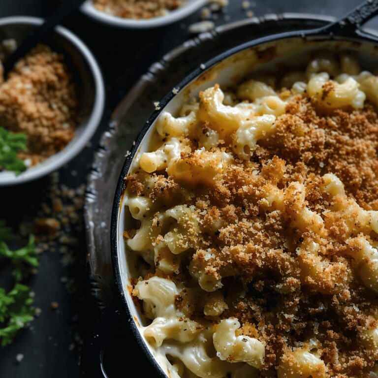 Creamy Ricotta Mac and Cheese with Garlic Butter Breadcrumbs Recipe