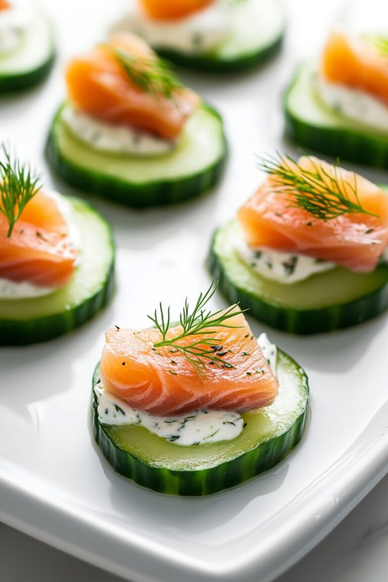 Crispy Keto Smoked Salmon Cucumber Bites Recipe