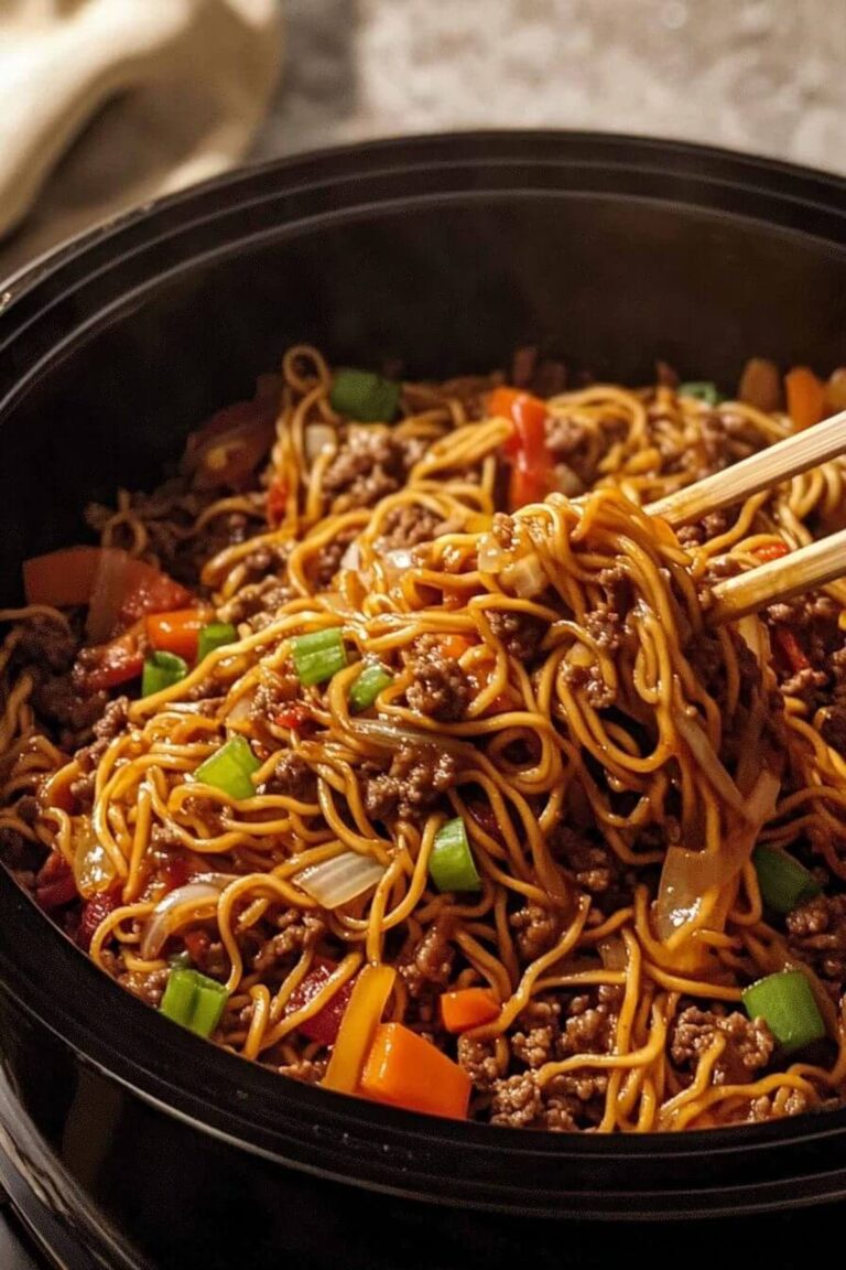 Hearty Slow Cooker Ground Beef Chow Mein Recipe