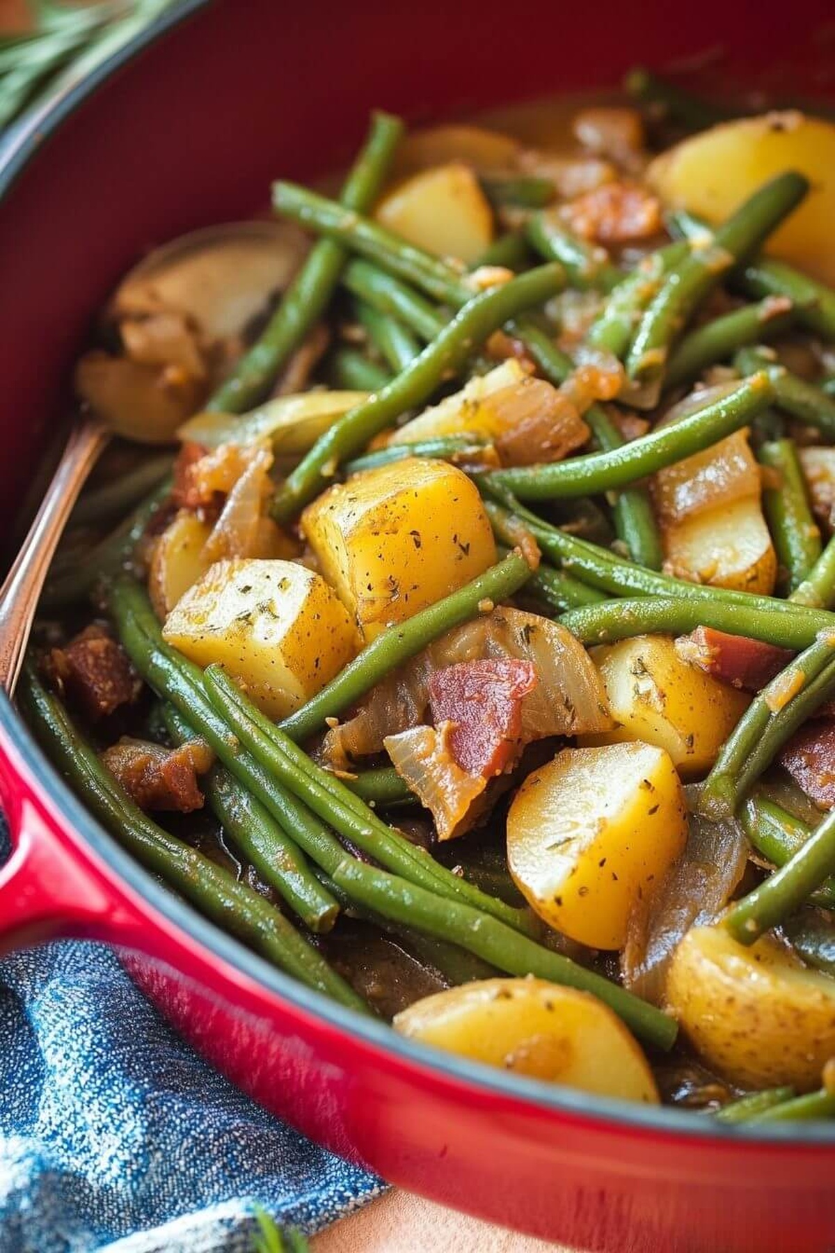 Savory Green Beans With Potatoes Recipe