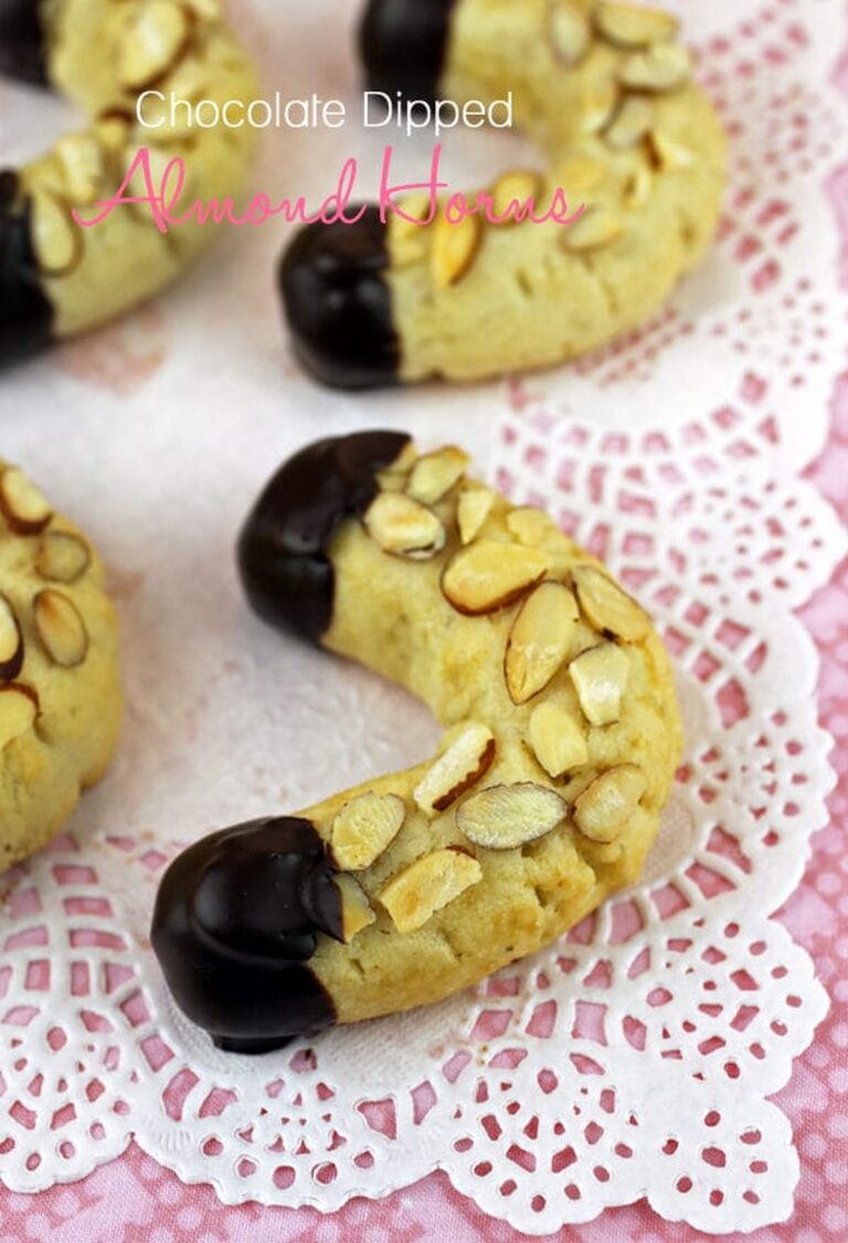 Decadent Chocolate Dipped Almond Horn Cookies Recipe