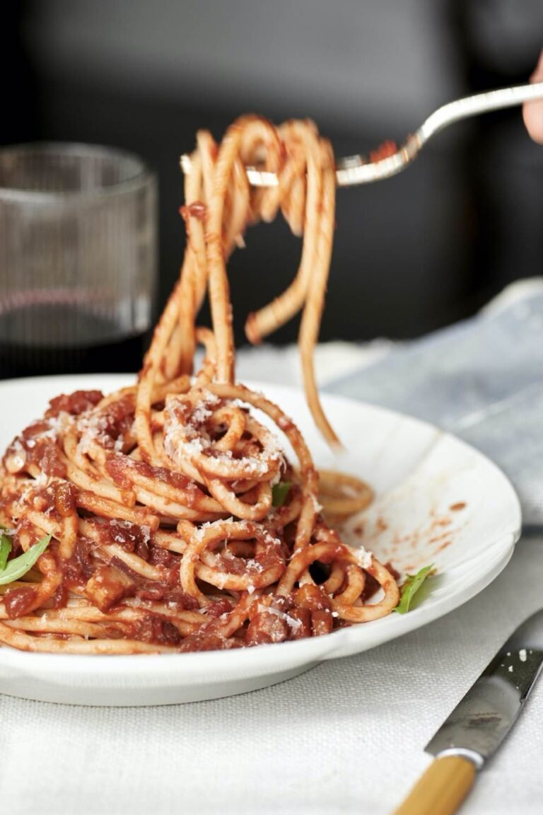 Ina Garten Weeknight Spaghettoni With Tomatoes & Pancetta Recipe