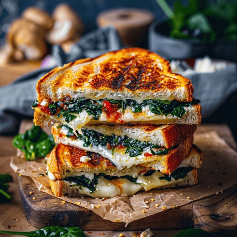 Creamy Feta Grilled Cheese Sandwich with Spinach Recipe