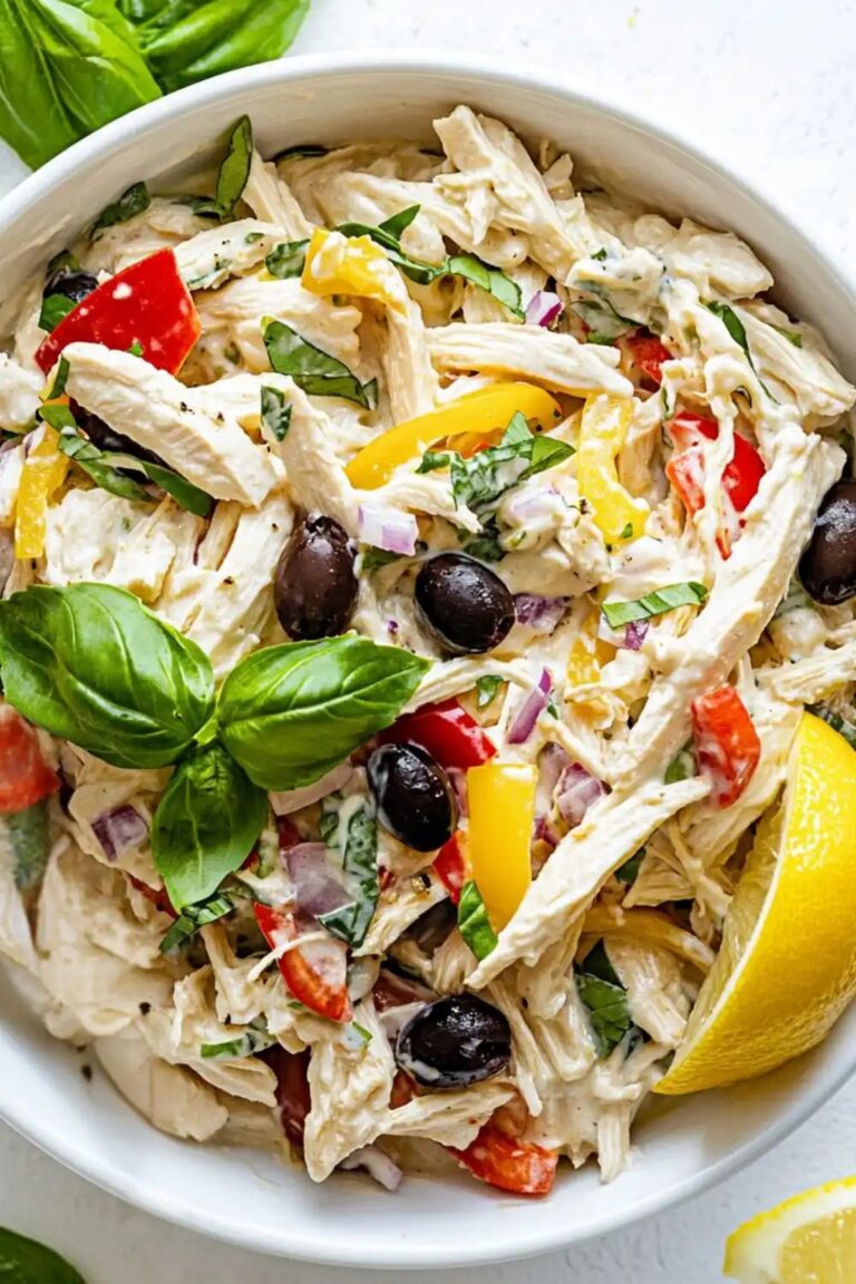 Vibrant Low Carb Keto Mediterranean Chicken Salad Recipe