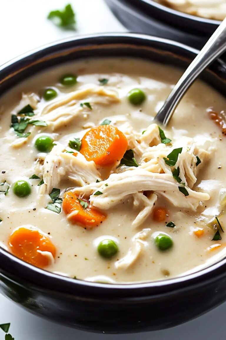 Hearty Low Carb Keto Slow Cooker Chicken Pot Pie Soup Recipe
