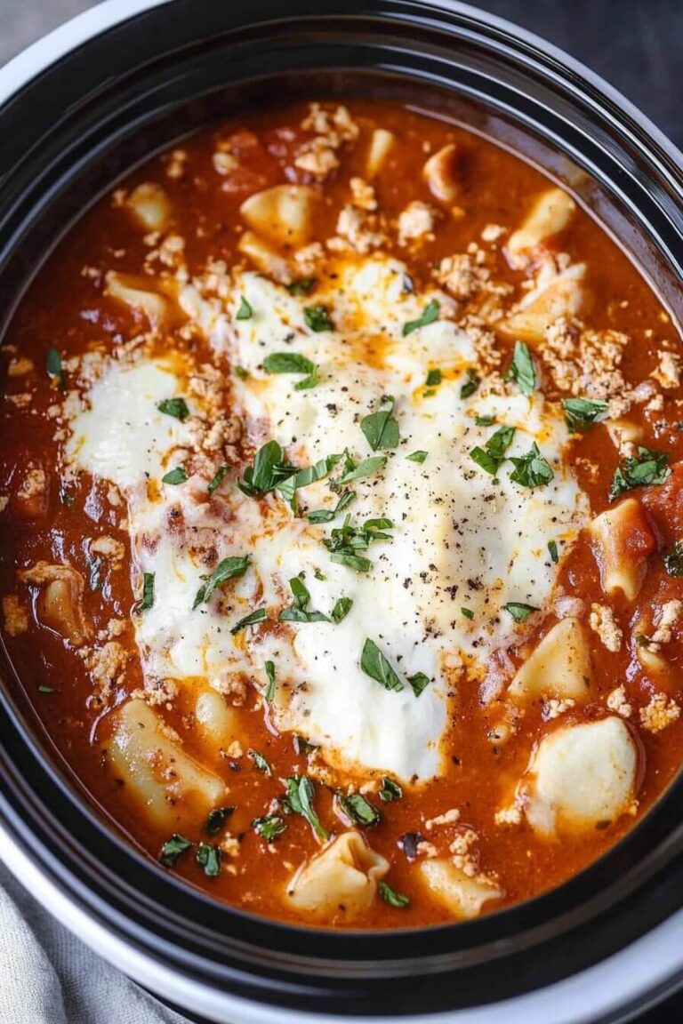 Hearty Slow Cooker Lasagna Soup Recipe