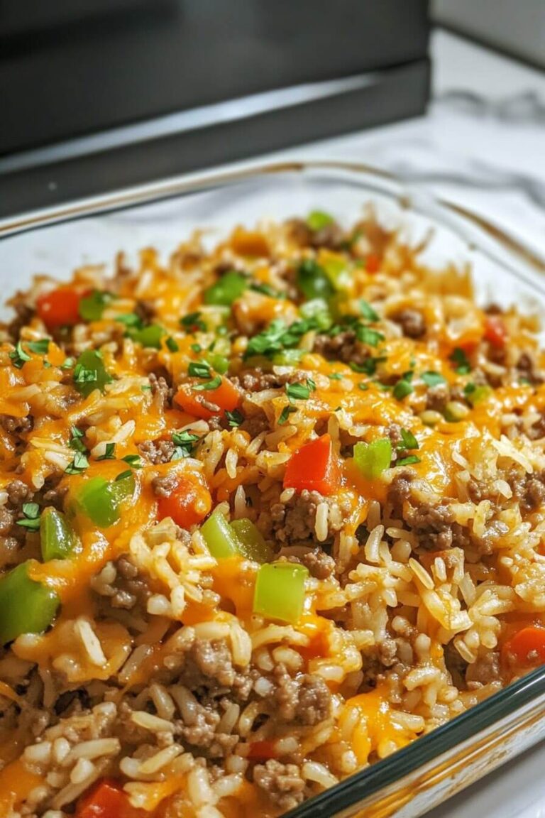 Creamy Hamburger Rice Casserole Recipe