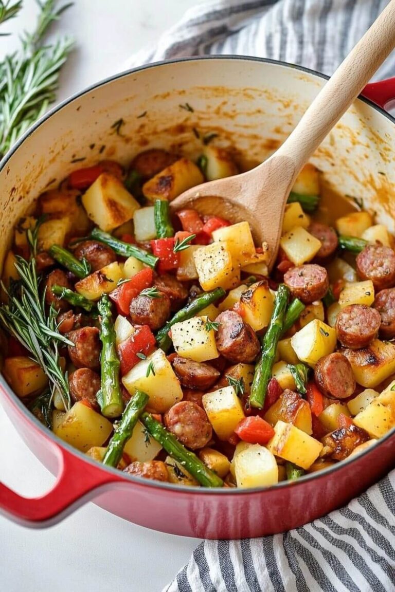 Hearty Sausage And Potato Casserole With Spring Veggies Recipe