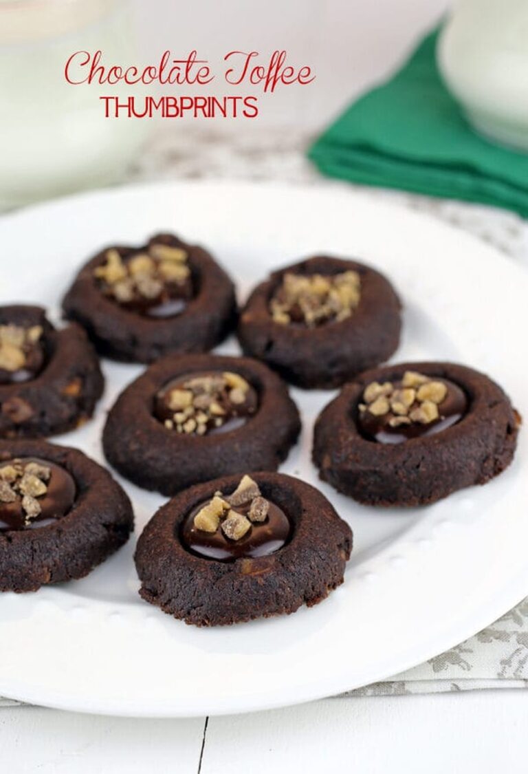 Decadent Chocolate Toffee Thumbprints Recipe