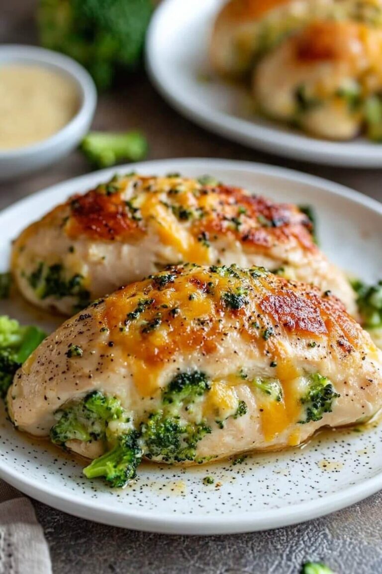 Cheesy Broccoli Cheddar Stuffed Chicken Recipe