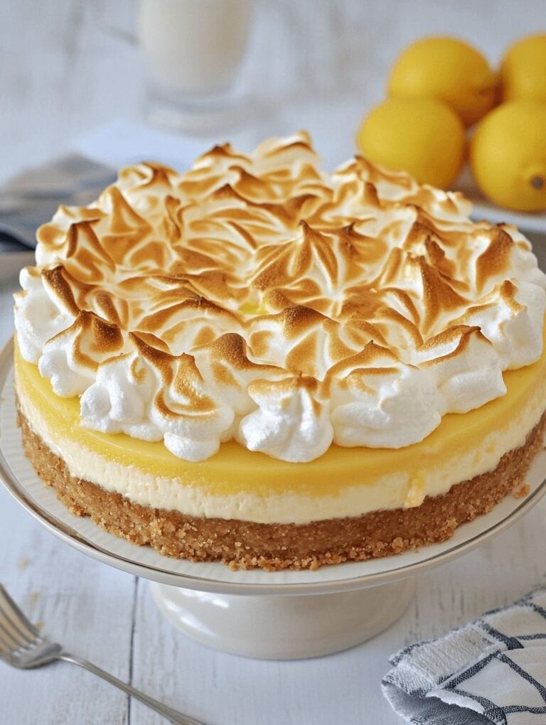 Velvety Lemon Meringue Cheesecake Recipe