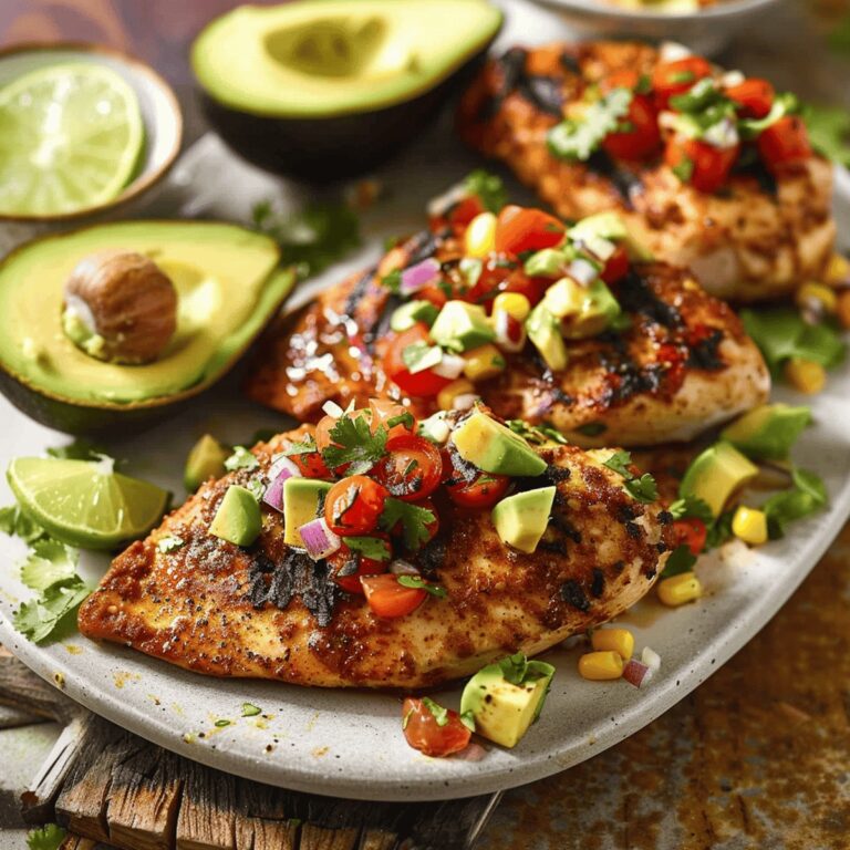 Zesty Fiesta Lime Chicken with Creamy Avocado Salsa Recipe
