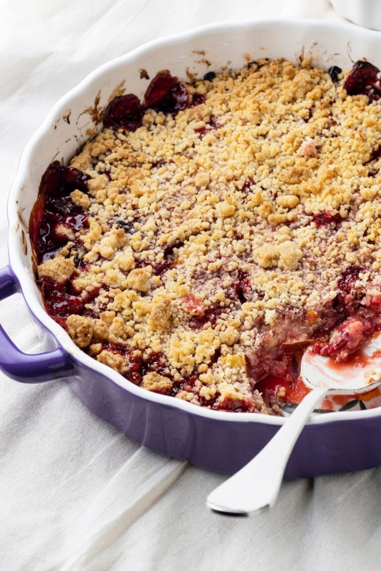 Rustic Peach Blueberry Crumble Recipe