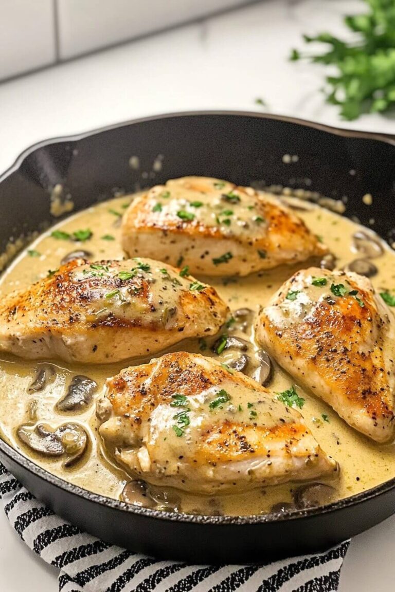 Decadent Garlic Butter Mushroom Stuffed Chicken Recipe