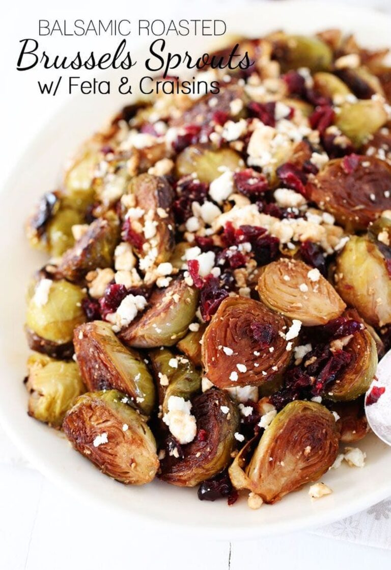 Savory Brussels Sprouts With Feta & Craisins Recipe