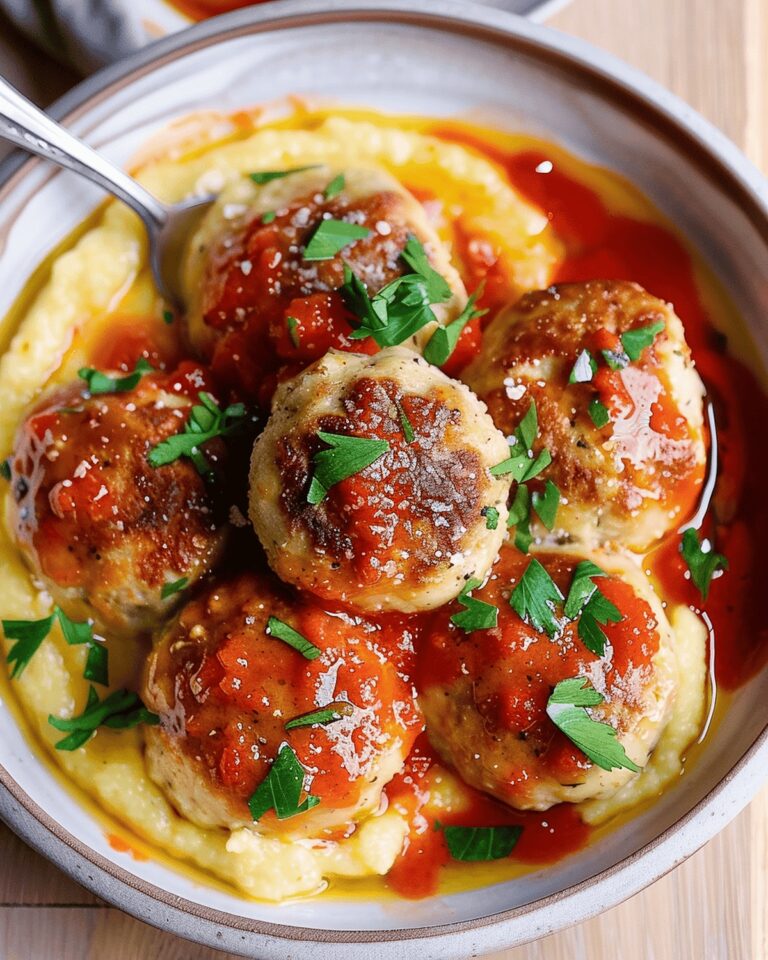 Succulent Chicken Meatballs with Velvety Polenta Recipe