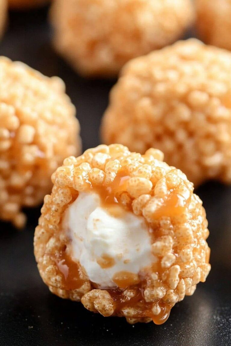 Gooey Caramel Marshmallow Rice Krispie Balls Recipe