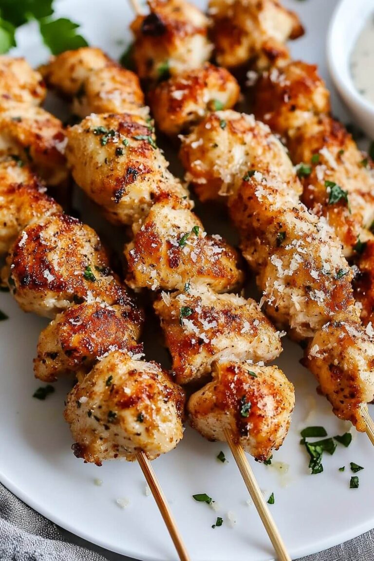 Crispy Italian Parmesan Chicken Skewers Recipe