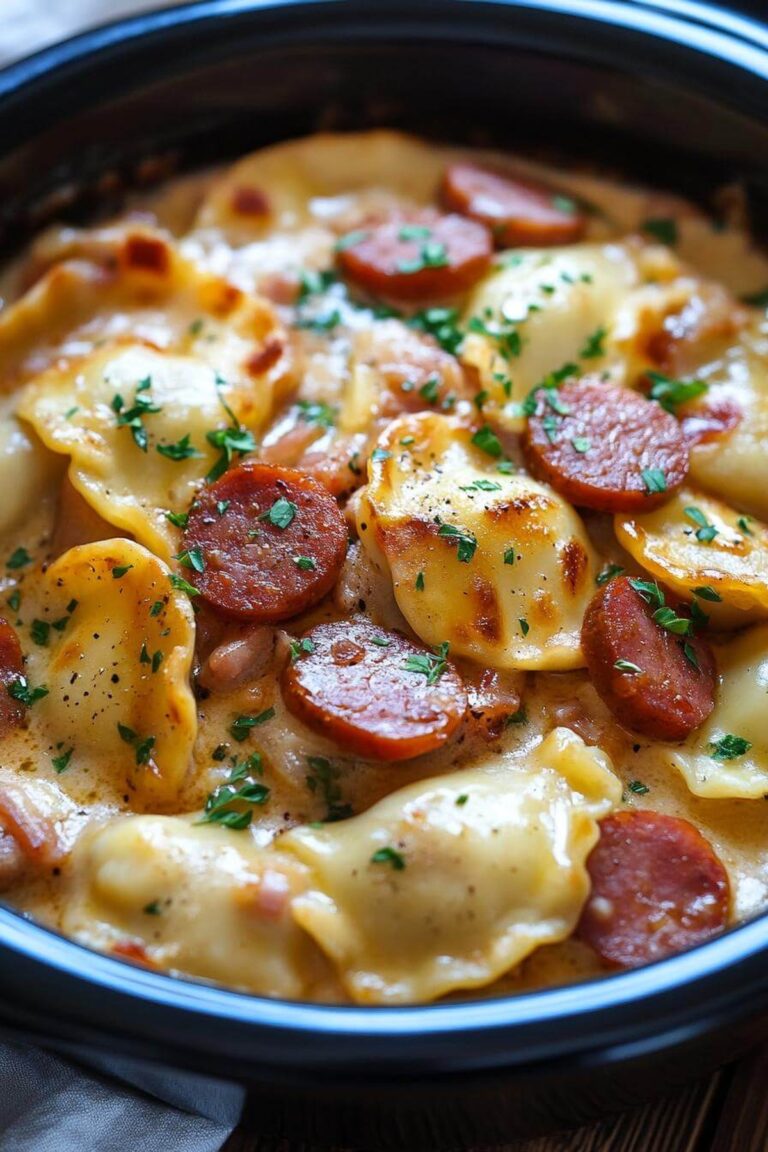 Savory Crock Pot Pierogi Casserole With Kielbasa Recipe