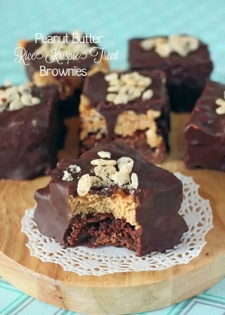 Decadent Chocolate Peanut Butter Krispie Brownies Recipe