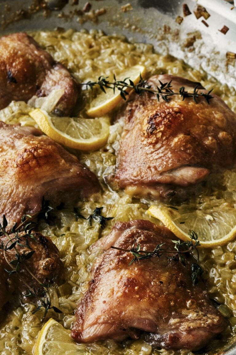 Ina Garten Creamy Chicken Thighs with Lemon & Thyme Recipe