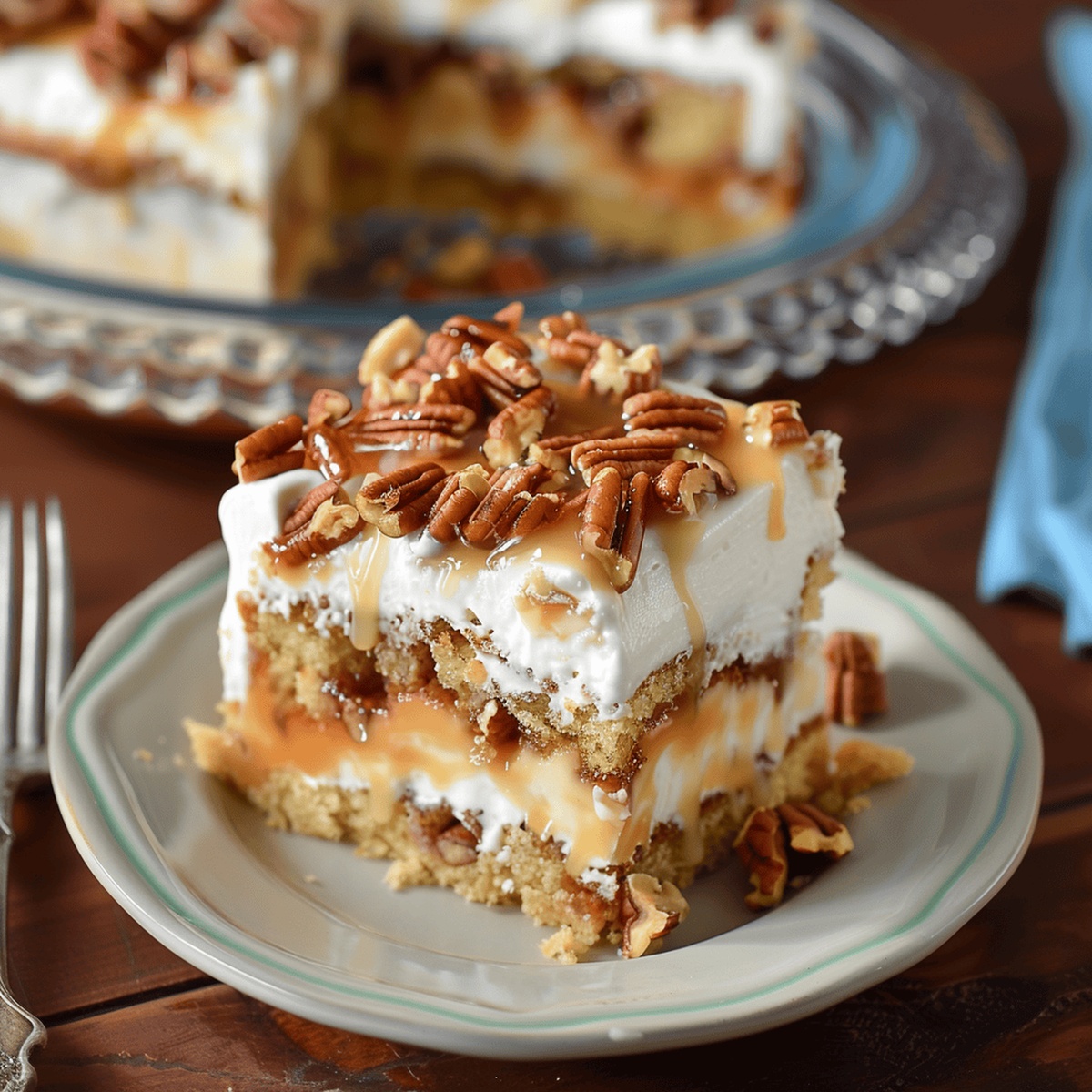 Decadent Butter Pecan Praline Poke Cake Recipe