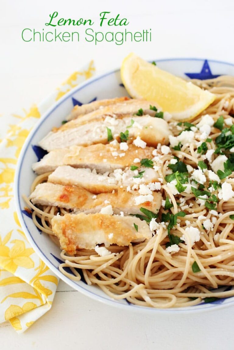 Zesty Lemon Feta Chicken Spaghetti Recipe