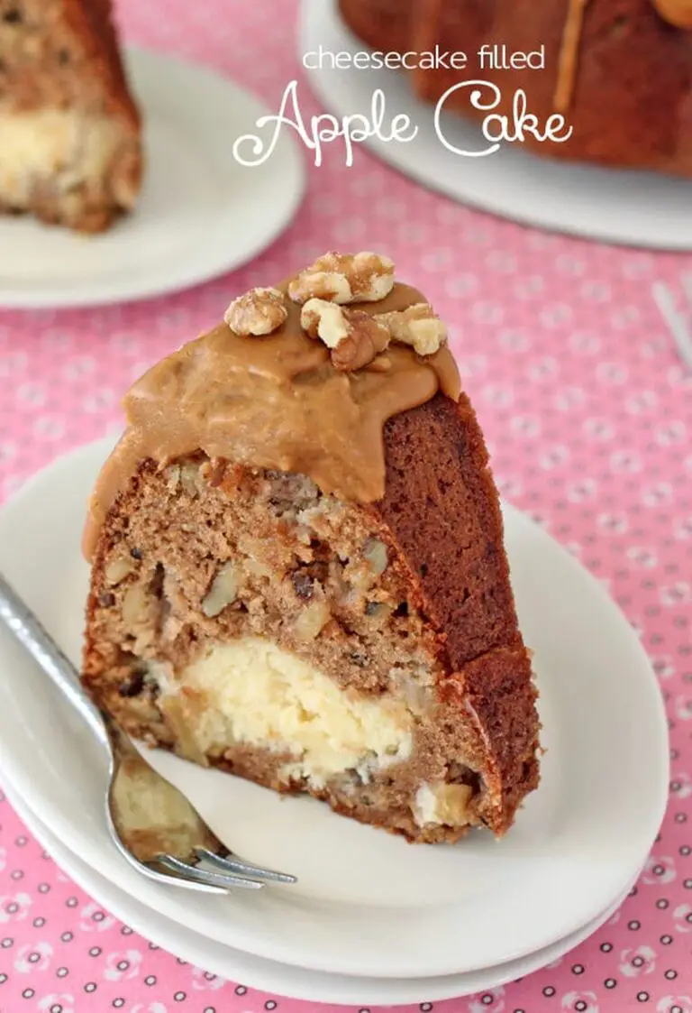 Decadent Cheesecake Filled Apple Cake Recipe
