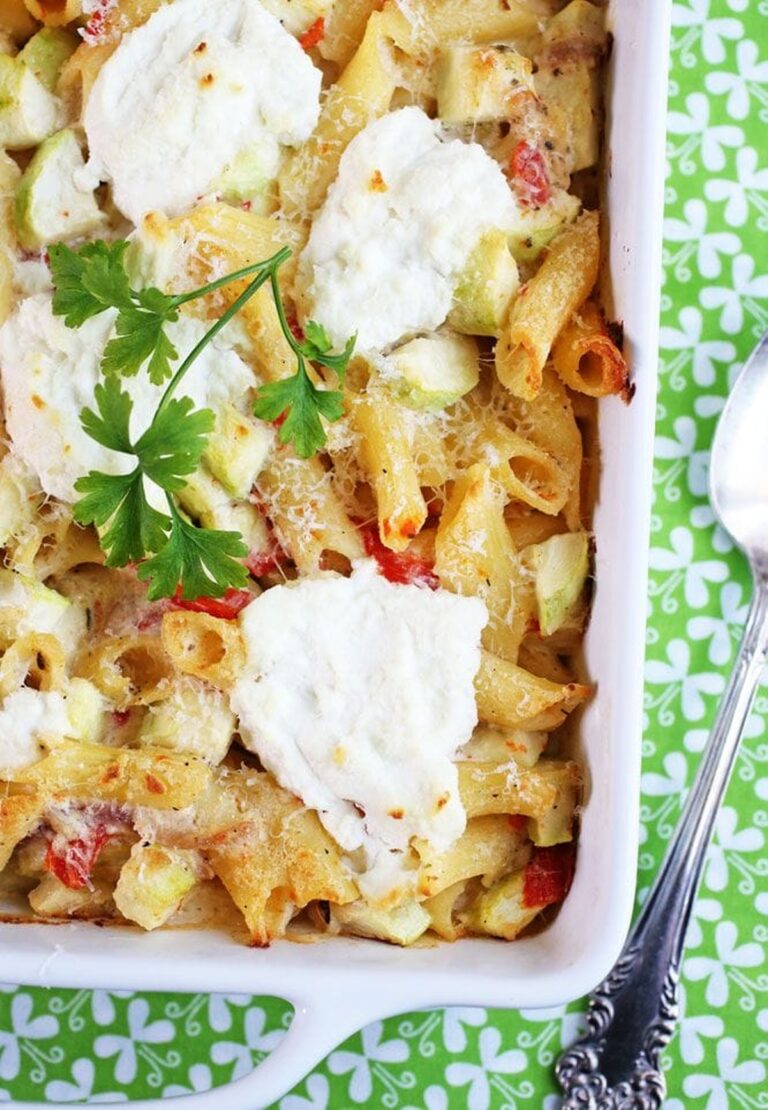 Creamy Zucchini & Ricotta Pasta Bake Recipe