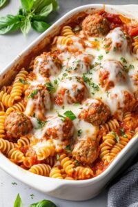 Hearty Dump And Bake Meatball Casserole Recipe