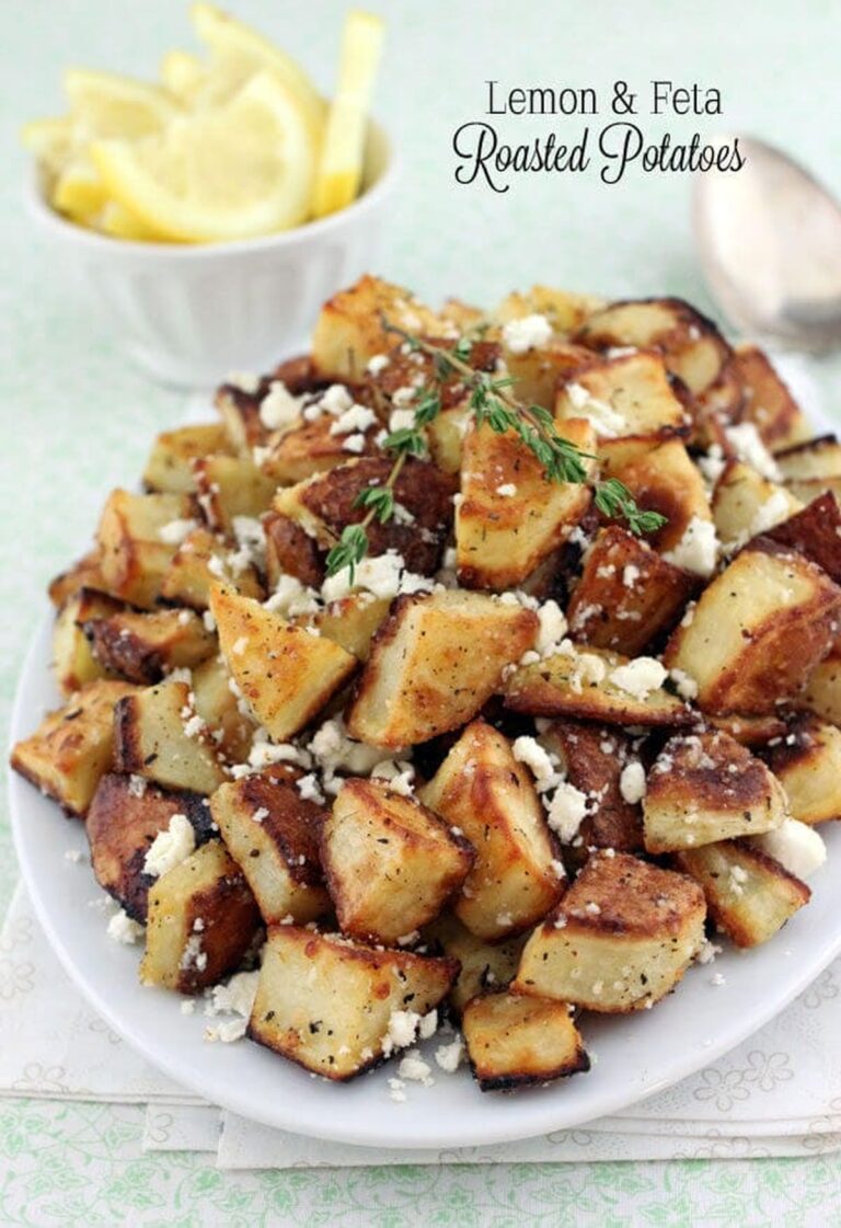 Crispy Lemon & Feta Roasted Potatoes Recipe