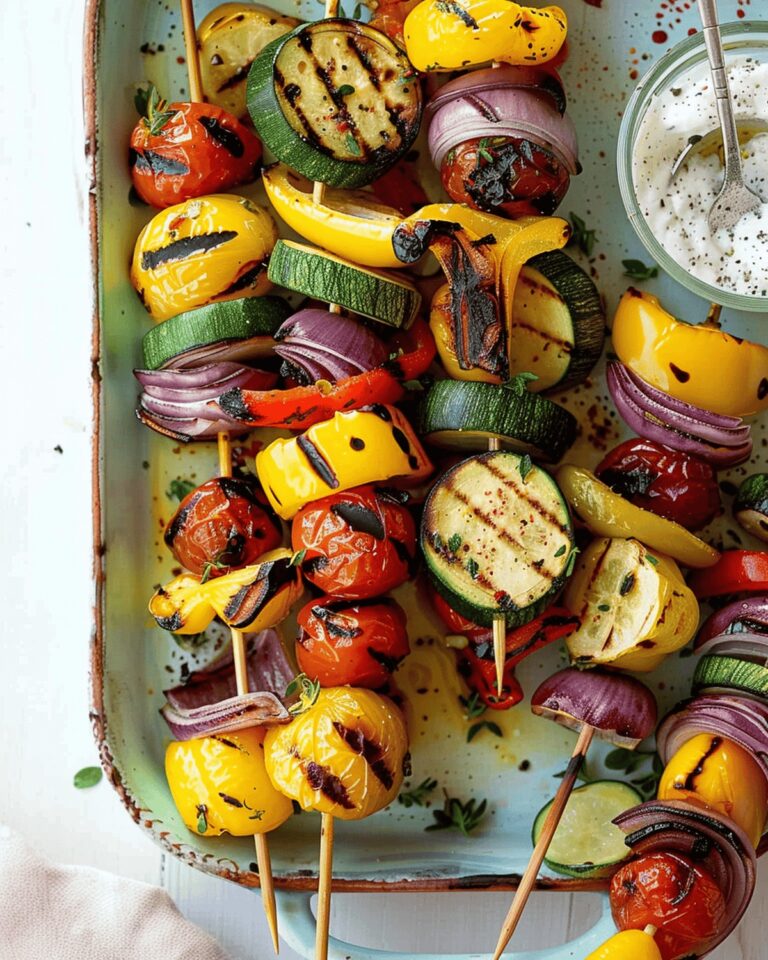 Vibrant Mediterranean Vegetable Skewers Recipe