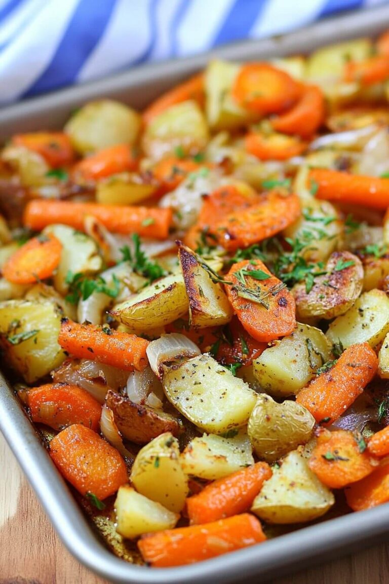 Crispy Roast Carrots, Potatoes & Onions Recipe