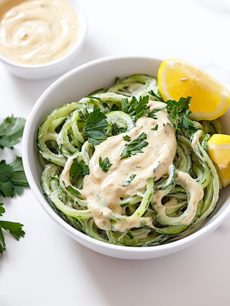 Spiralized Low Carb Keto Cucumber Noodles Recipe