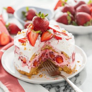 Sweet Strawberry Shortcake Ice Cream Cake Recipe