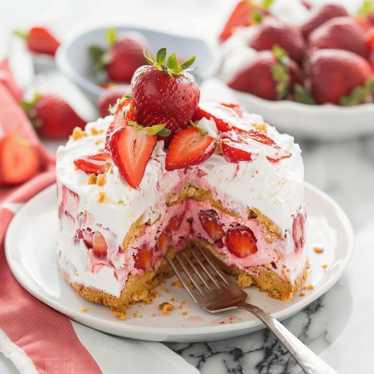 Sweet Strawberry Shortcake Ice Cream Cake Recipe