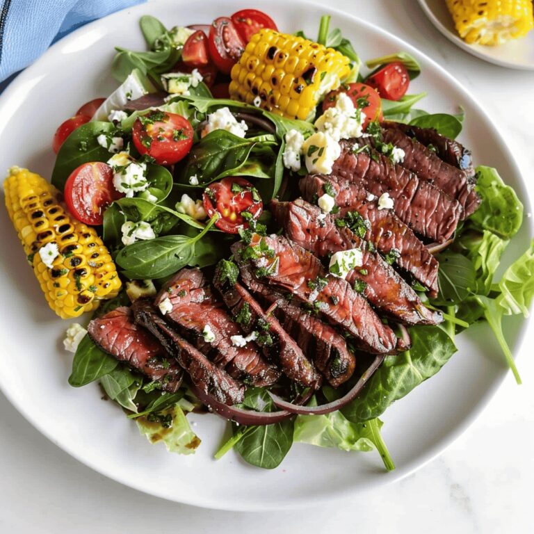 Zesty Balsamic Steak Gorgonzola Salad with Grilled Corn Recipe