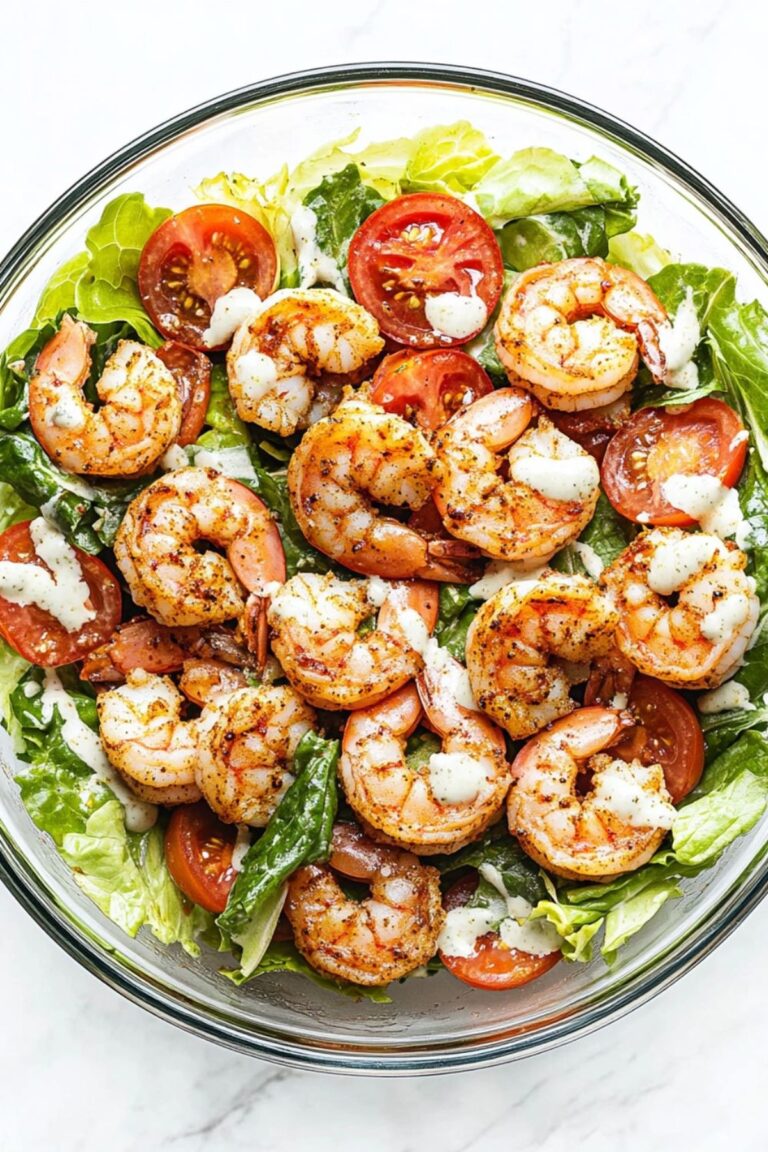 Crispy Low Carb Keto Shrimp Caesar Salad Recipe