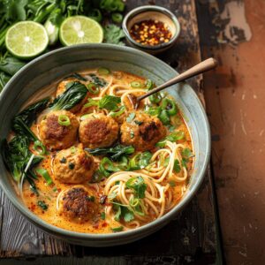 Comforting Thai Chicken Meatball Khao Soi Recipe