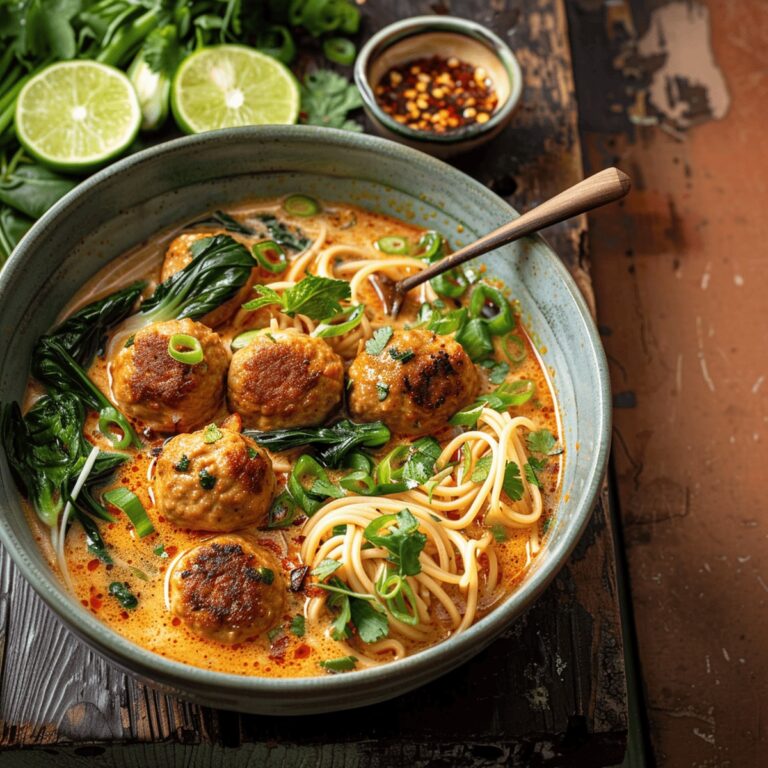 Comforting Thai Chicken Meatball Khao Soi Recipe